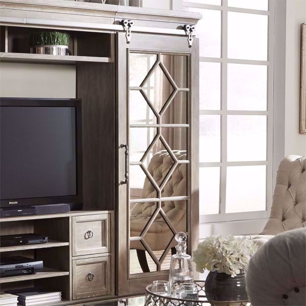 MIRRORED REFLECTIONS ENTERTAINMENT WALL UNIT