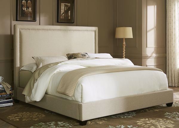 Picture of KING NAILHEAD UPHOLSTERED PANEL BED