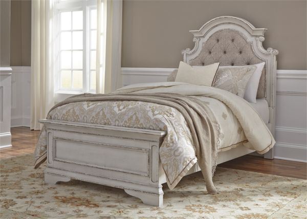 MAGNOLIA MANOR TWIN UPHOLSTERED PANEL BED