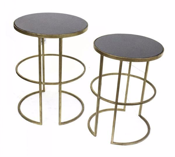 Picture of SET OF 2 GOLD METAL ACCENT TABLES