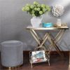 Picture of GRAY VELVETEEN STOOL