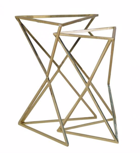 Picture of SET OF 2 GOLD NESTING TABLES