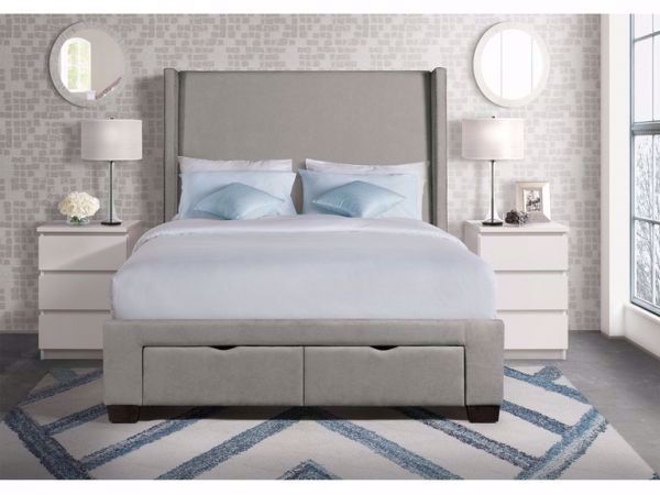 Picture of MAGNOLIA QUEEN UPHOLSTERED BED GREY