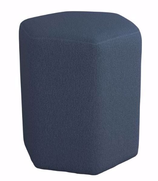 Picture of HEXAGONAL ACCENT STOOL BLUE