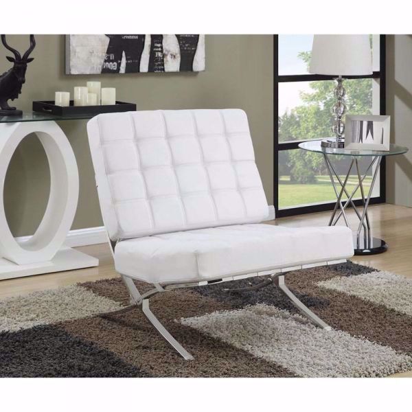 Picture of CONTEMPORARY WHITE ACCENT CHAIR