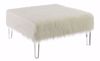 Picture of WHITE FUR ACCENT OTTOMAN