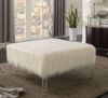 Picture of WHITE FUR ACCENT OTTOMAN