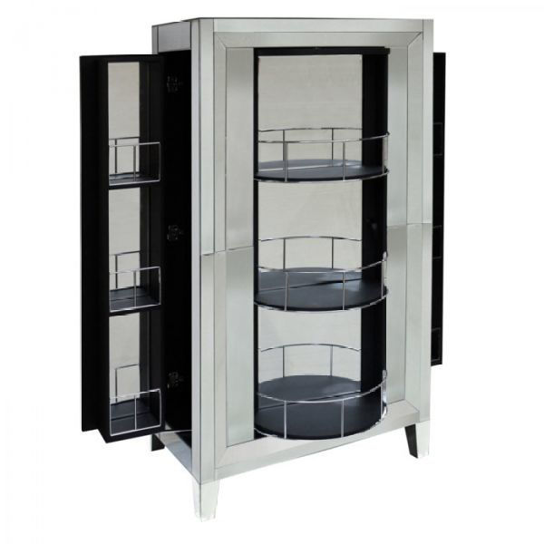 Picture of Lazy Susan Mirrored Bar Cabinet