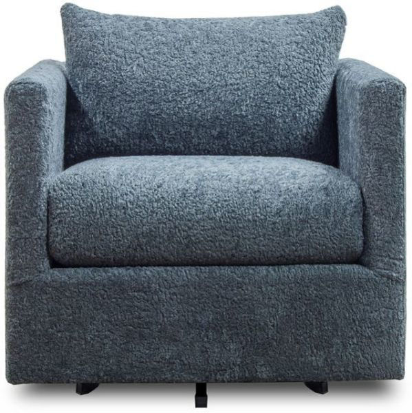 Charcoal Plush Swivel Chair