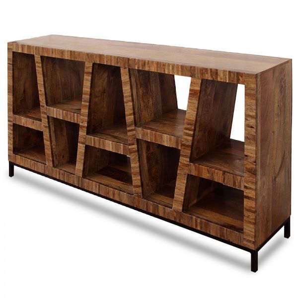 Walnut Finish Wood Bookcase