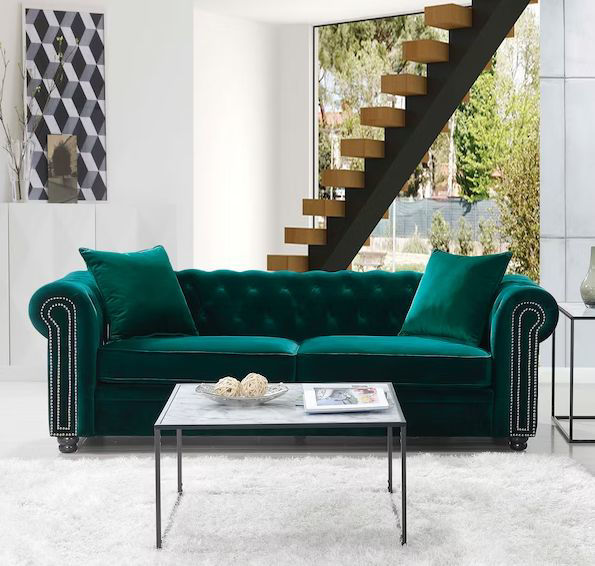 Greenwich Emerald Upholstered Sofa | Hurwitz Mintz Furniture