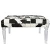 Picture of COWHIDE UPHOLSTERED OTTOMAN
