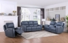 Picture of BEL AIR BLUE LEATHER POWER RECLINING SOFA