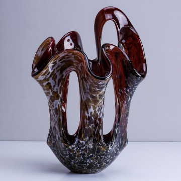 Picture of MARBLED ABSTRACT GLASS SCULPTURE