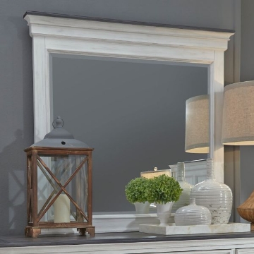 Picture of ALLYSON PARK WHITE CROWN MIRROR