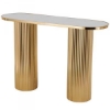 Picture of MARBLE TOP CONSOLE WITH GOLD RIBBED LEGS