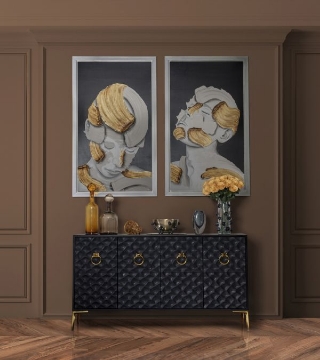 Picture of RYECLIFF BLACK & GOLD FOUR DOOR CONSOLE