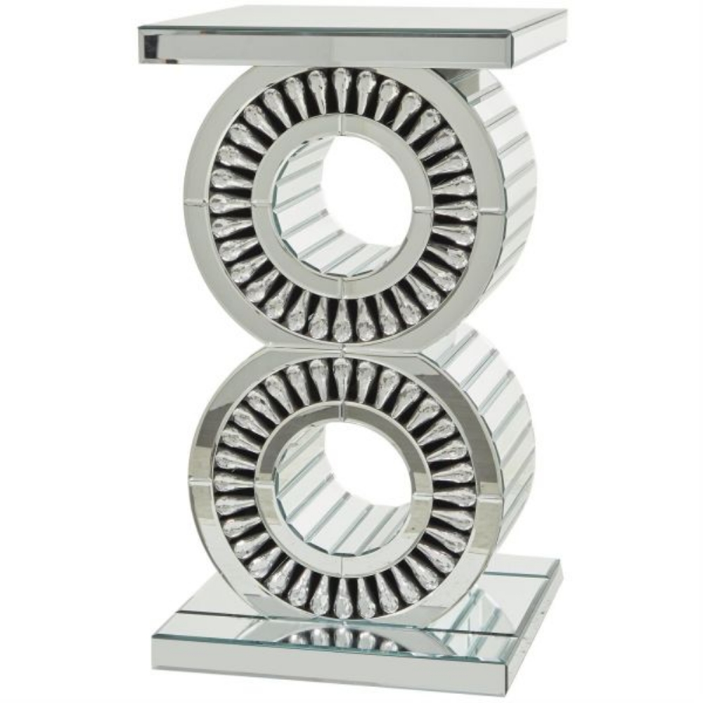 Picture of SILVER GLASS MIRRORED ACCENT TABLE