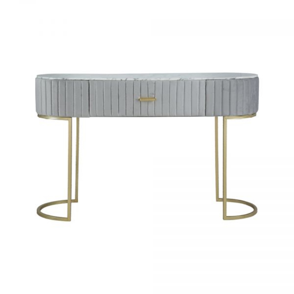 Picture of GRAY UPHOLSTERED CONSOLE TABLE