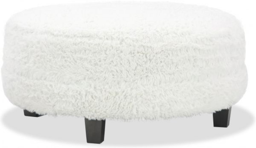 Picture of FLUFFY WHITE COCKTAIL OTTOMAN