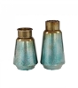 Picture of METAL WASHED TEAL VASE SET