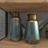 Picture of METAL WASHED TEAL VASE SET