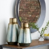 Picture of METAL WASHED TEAL VASE SET