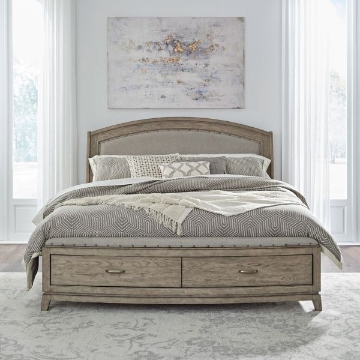 Picture of AVALON BEIGE QUEEN PANEL BED
