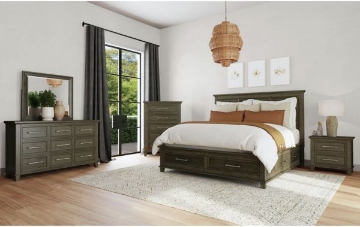 Picture of CANTERBURY QUEEN GREY STORAGE BED