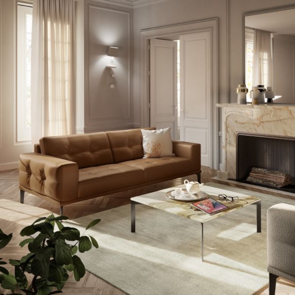 Picture of TOLEDO TAN LEATHER SOFA