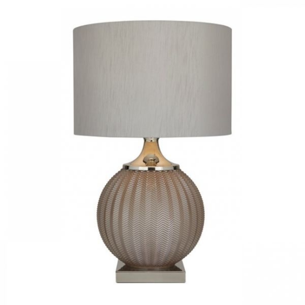 Picture of GRAY GROOVED GLASS LAMP