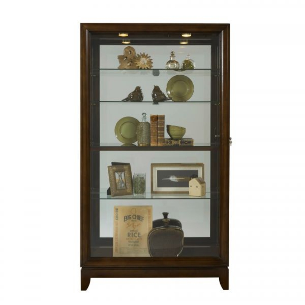 Picture of CONTEMPORARY DARK BROWN TWO WAY SLIDING DOOR CURIO