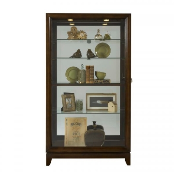 Picture of CONTEMPORARY DARK BROWN TWO WAY SLIDING DOOR CURIO