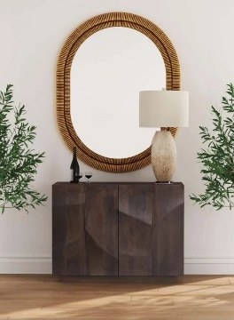 Picture of SANTEE MODERN WOOD WALL MIRROR