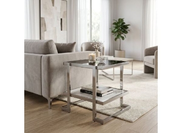 Picture of HADFIELD MARBLE & SILVER END TABLE