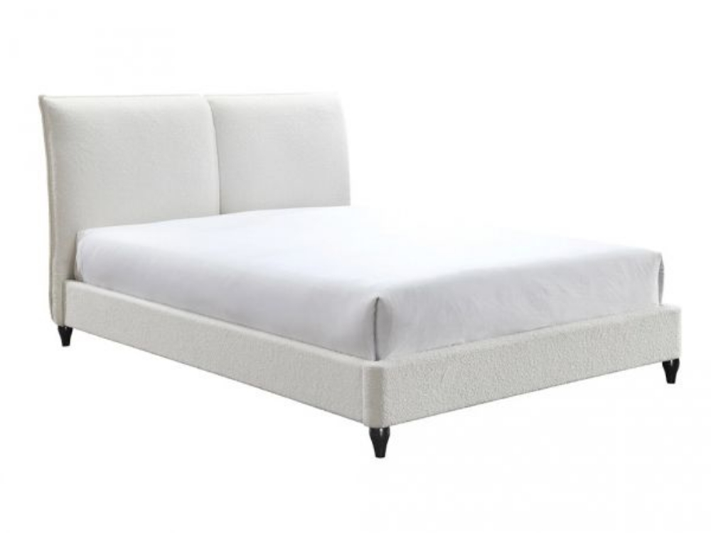 Picture of JENN QUEEN WHITE UPHOLSTERED BOUCLE BED