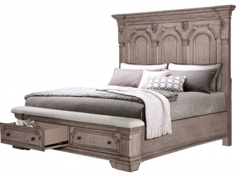 Picture of TAUPE WEATHERED KING STORAGE BED