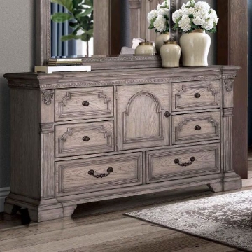 Picture of TAUPE WEATHERED SEVEN DRAWER DRESSER