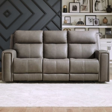 Picture of CAMDEN LIGHT GRAY POWER LEATHER SOFA