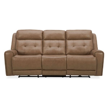 Picture of CARRINGTON SAND LEATHER RECLINING SOFA